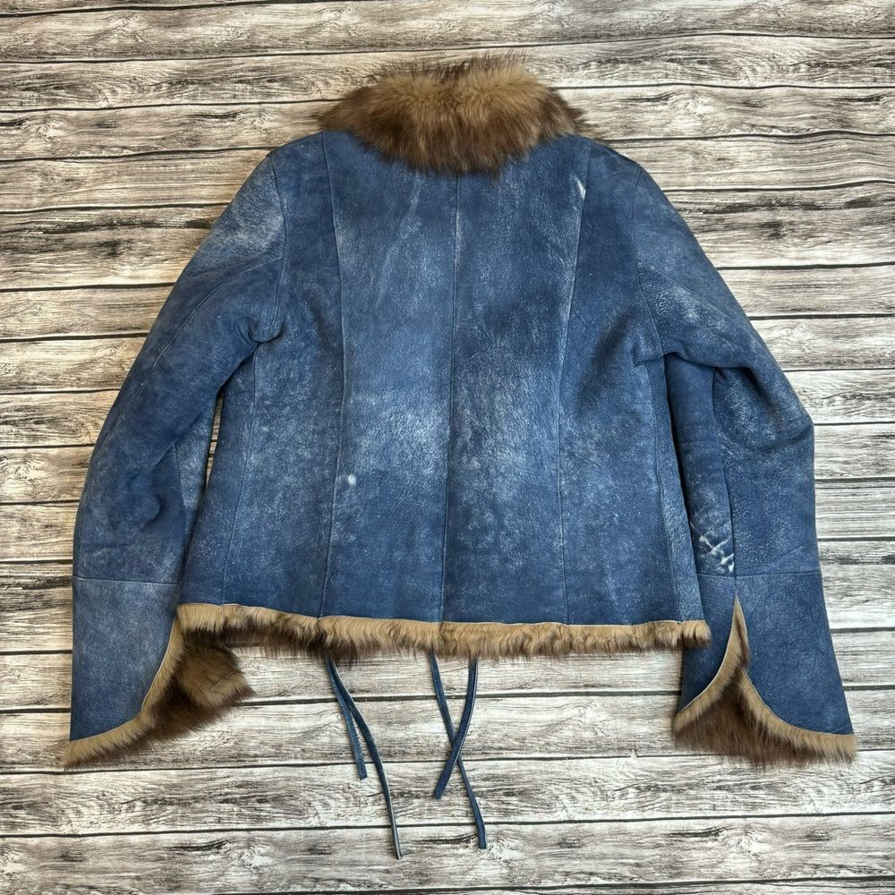 Gold East Spain Women’s Vintage Suede Leather Crop Coat Jacket Medium M - Picture 7 of 16
